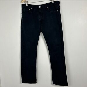 Levis 513 Slim Straight Jeans Black Mens Size‎ 36 x 32 Stretch Denim Minimalist